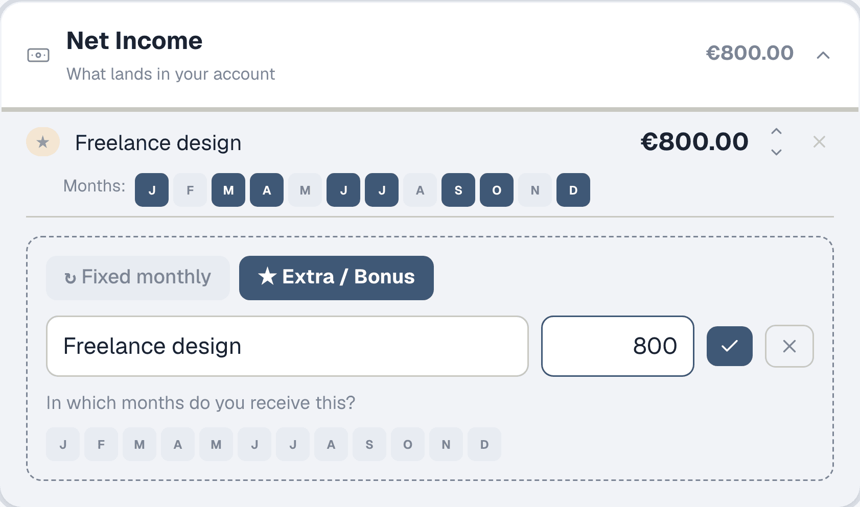 Step 2: Add your variable income